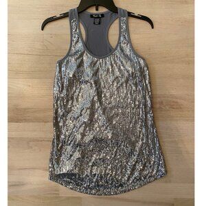 Mar-Q Silver Sequin Tank Top size Large